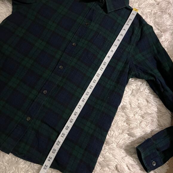 L.L.Bean 100% Cotton Navy Blue and Green Relaxed Fit Flannel Size S - Picture 6 of 7
